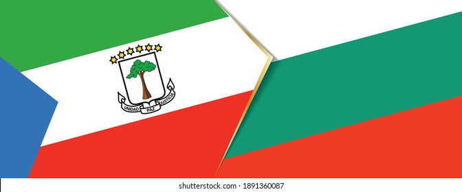 Equatorial Guinea and Bulgaria flags, two vector flags symbol of relationship or confrontation.