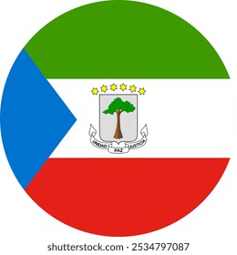 Guinea Ecuatorial Bandera de círculo, Bandera circular de Guinea Ecuatorial, Imágenes vectoriales