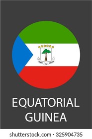 Equatorial Guinea circle flag - vector icon