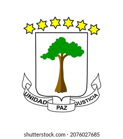 Equatorial Guinea coat of arms vector illustration. Flag element symbol. Country in Africa.