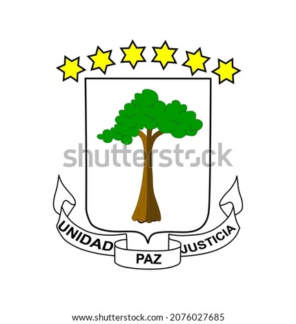 Equatorial Guinea coat of arms vector illustration. Flag element symbol. Country in Africa.