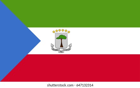 Equatorial Guinea contry flag with high resolution vector.