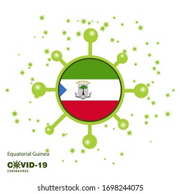Equatorial Guinea Coronavius Flag Awareness Background. Stay home, Stay Healthy. Take care of your own health. Pray for Country
