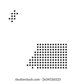 Equatorial Guinea country dotted map. Black spot pixel illustration isolated on white background. Vector circle mosaic.