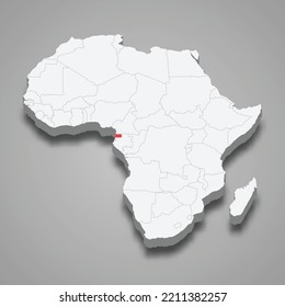 Equatorial Guinea Country Location Within Africa. 3d Isometric Map