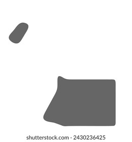 Equatorial Guinea country simplified map. Grey stylish smooth map. Vector icons isolated on white background.