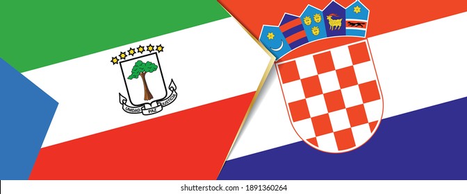 Banderas de Guinea Ecuatorial y Croacia, dos banderas vectoriales símbolo de relación o enfrentamiento.