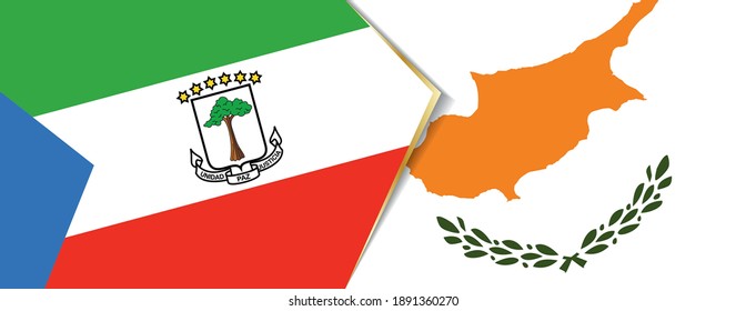 Banderas de Guinea Ecuatorial y Chipre, dos banderas vectoriales símbolo de relación o enfrentamiento.