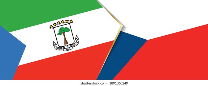 Equatorial Guinea and Czech Republic flags, two vector flags symbol of relationship or confrontation.