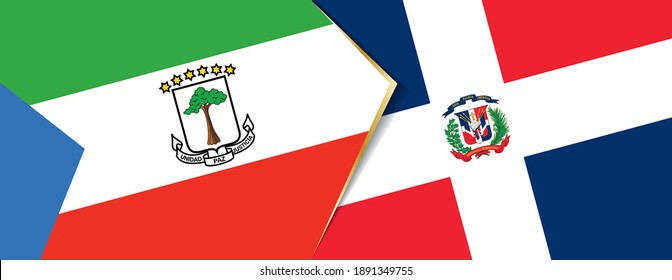 Equatorial Guinea and Dominican Republic flags, two vector flags symbol of relationship or confrontation.