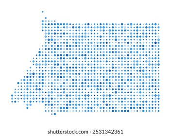 Mapa de puntos de Guinea Ecuatorial. Forma de estilo digital de Country. Imagen del Vector de Guinea Ecuatorial. Country forma puntos circulares azules. Ilustración vectorial con clase.