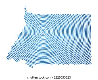 Equatorial Guinea dotted map. Digital style shape of Equatorial Guinea. Tech icon of the country with gradiented dots. Artistic vector illustration.