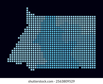 Equatorial Guinea dotted map. Digital style map of the country on dark background. Equatorial Guinea shape with square dots. Colored dots style. Large size squares. Simple vector illustration.