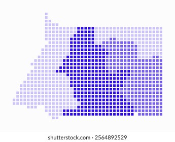 Equatorial Guinea dotted map. Digital style map of the country on white background. Equatorial Guinea shape with square dots. Colored dots style. Large size squares. Beautiful vector illustration.