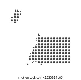 Equatorial Guinea - Dotted Map. Map formed by Dots. Vector Illustration