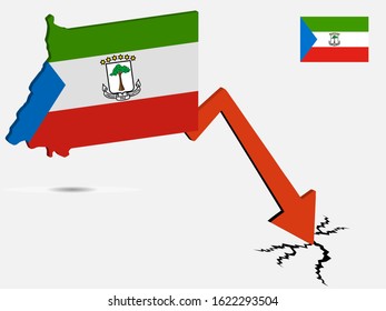 Equatorial Guinea economic crisis vector illustration Eps 10