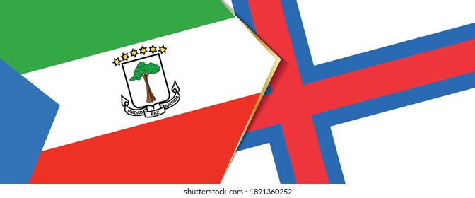 Equatorial Guinea and Faroe Islands flags, two vector flags symbol of relationship or confrontation.