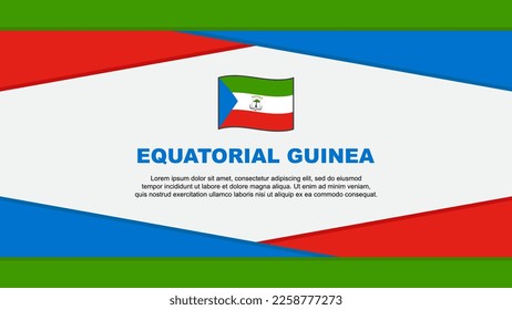 Plantilla de diseño de fondo de resumen de bandera de Guinea Ecuatorial. Ilustración del vector de caricaturas del Día de la Independencia de Guinea Ecuatorial. Vector de Guinea Ecuatorial