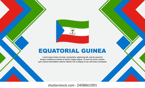 Plantilla de diseño de fondo de resumen de bandera de Guinea Ecuatorial. Ilustración de vectores de papel tapiz del Día de la Independencia de Guinea Ecuatorial. Banner de Guinea Ecuatorial