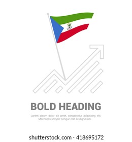 Equatorial Guinea Flag with analytics graph up, Bold heading and place for text template