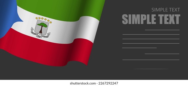 Equatorial guinea flag banner rectangle background,Equatorial guinea dark mode black tone wallpaper,website banner Equatorial guinea black and white tone with grey text.