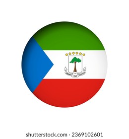 Equatorial Guinea flag - behind the cut circle paper hole with inner shadow.