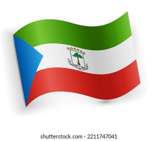 Äquatorialguinea-Flagge auf weißem Hintergrund
