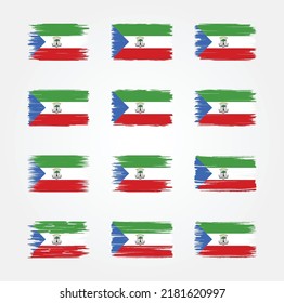 Equatorial Guinea Flag Brush Collection. National Flag