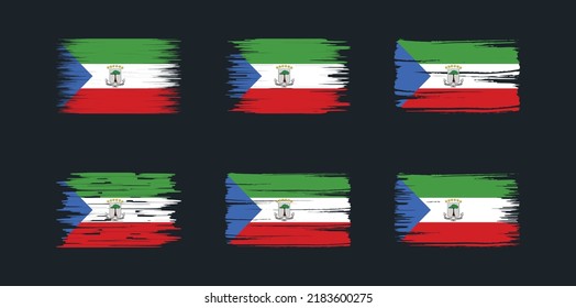 Equatorial Guinea Flag Brush Collection. National Flag