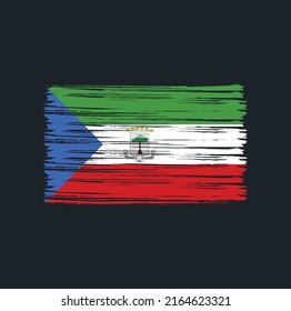 Equatorial Guinea Flag Brush. National Flag