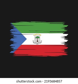 Equatorial Guinea Flag Brush. National Flag