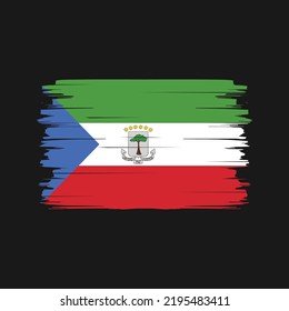 Equatorial Guinea Flag Brush. National Flag