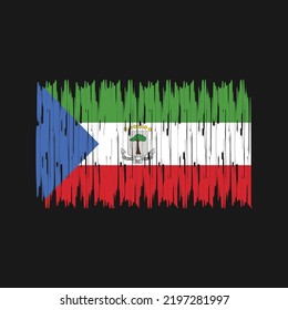 Equatorial Guinea Flag Brush. National Flag