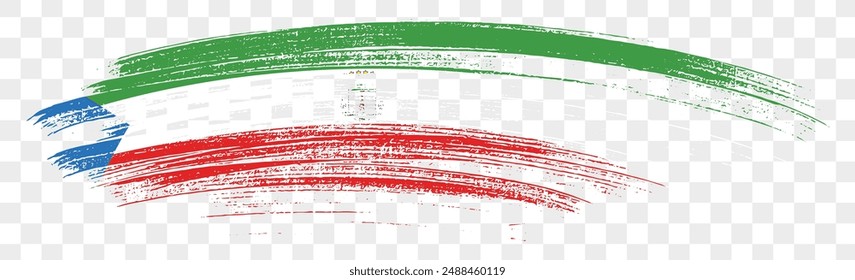 Equatorial Guinea flag brush paint textured isolated on png or transparent background. vector illustration  