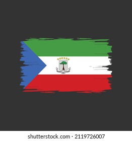 Equatorial Guinea flag with brush stroke background