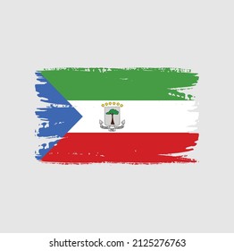 Equatorial Guinea flag brush stroke. National flag