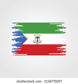 Equatorial Guinea Flag Brush Strokes. National Flag