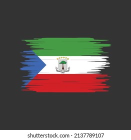 Equatorial Guinea Flag Brush Strokes. National Flag