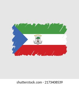 Equatorial Guinea Flag Brush Strokes. National Flag