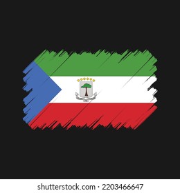 Equatorial Guinea flag brush strokes painted