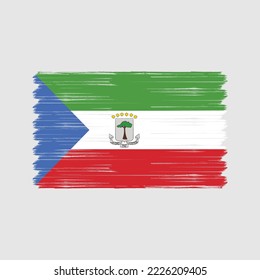 Equatorial Guinea Flag Brush Vector Illustration