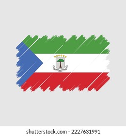 Equatorial Guinea Flag Brush Vector Illustration