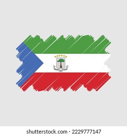 Equatorial Guinea Flag Brush Vector Illustration