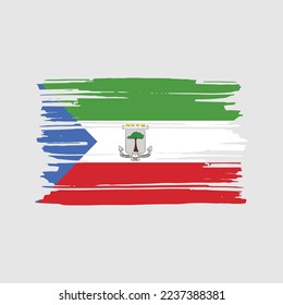 Equatorial Guinea Flag Brush Vector Illustration