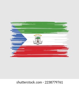 Ilustración del vector de pincel de la bandera de Guinea Ecuatorial