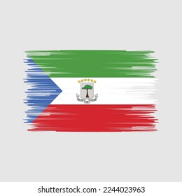 Equatorial Guinea Flag Brush Vector Illustration