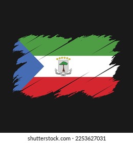 Equatorial Guinea Flag Brush Vector Illustration