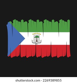 Equatorial Guinea Flag Brush Vector Design