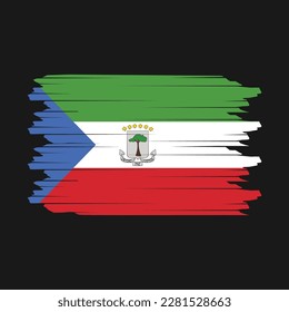 Äquatorialguinea-Flagge - Vektorgrafik mit Pinselspitze