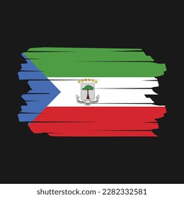 Equatorial Guinea Flag Brush Vector Illustration